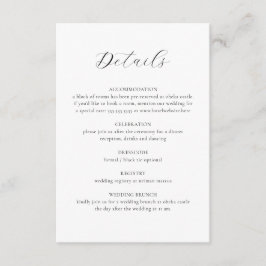エレガント繊細なフローラ書結婚の詳細 エンクロージャーカード