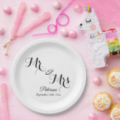 エレガント署名スクリプトモノグラム ペーパープレート (パーティー)