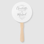 エレガント署名スクリプト結婚式 プログラム ハンドファン (正面)