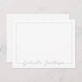 エレガント署名スクリプパーソナライズされたト ノートカード (正面/裏面)