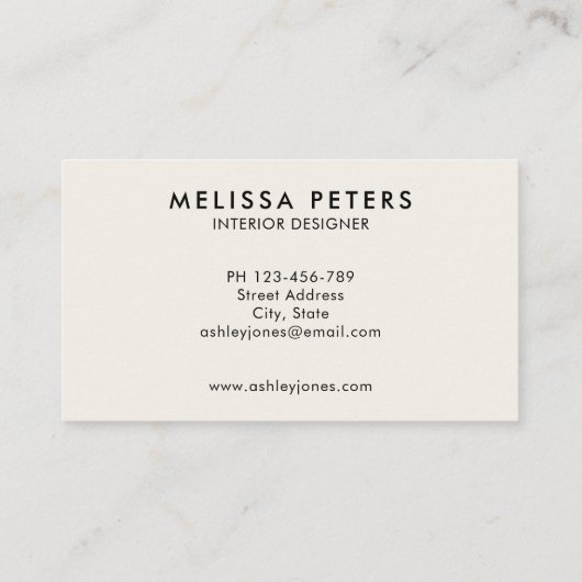 エレガント署名スクリプモダント 名刺 (裏面)