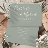 エレガント署結婚名 サンキューカード