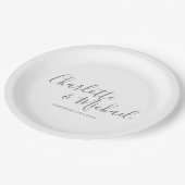 エレガント署結婚名 ペーパープレート (アングル)