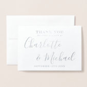 エレガント署結婚名 箔カード (封筒付き正面)