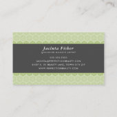 エレガント美しいかわいらしパターン薄い緑のグレー 名刺 (裏面)