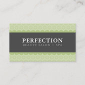エレガント美しいかわいらしパターン薄い緑のグレー 名刺 (正面)