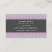 エレガント美しいかわいらし模様は紫色の灰色 名刺 (裏面)