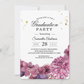 エレガント美しいの水色ピンク&紫の蘭 招待状 (正面)