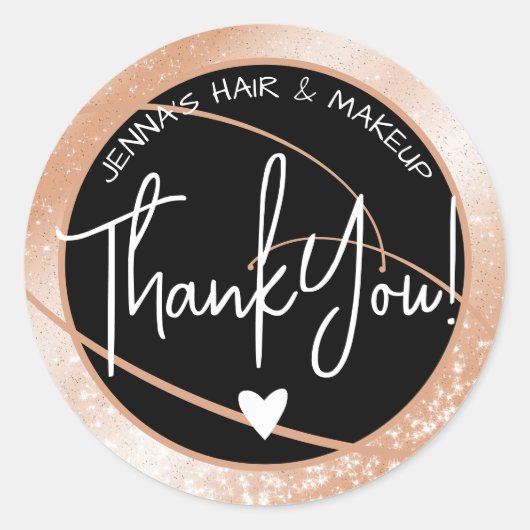 エレガント美しいインベストラベルズスタイリッシュピーチグリッター ラウンドシール (正面)