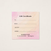 エレガント美しいサロンギフト証明書カード – シンプル (裏面)