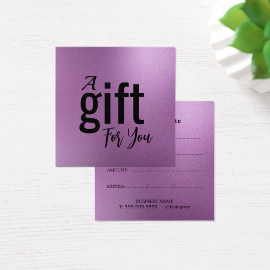 エレガント美しいサロンギフト証明書カード – シンプル (デスク)