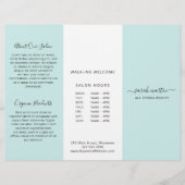 エレガント美しいサロンターコイズ3折パンフレット (正面)