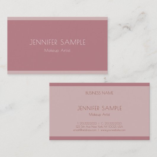 エレガント美しいサロンメイクアップアーティストテンプレートモダン 名刺 (正面/裏面)