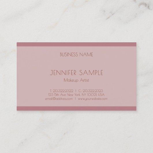 エレガント美しいサロンメイクアップアーティストテンプレートモダン 名刺 (裏面)