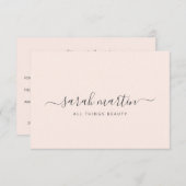 エレガント美しいサロン赤面ピンクギフト証明書 (正面/裏面)