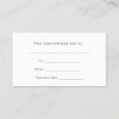 エレガント美しいセラピーサロンギフト券 割引カード (裏面)