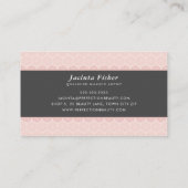 エレガント美しいパタかわいらしーン赤面ピンク灰色 名刺 (裏面)