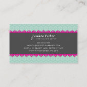 エレガント美しいパタかわいらしーン・ピンク・グレー・ミント 名刺 (裏面)