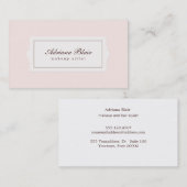 エレガント美しいプラークスタイルライトピンク 名刺 (正面/裏面)
