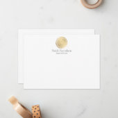 エレガント美しいマンダラロゴフェイク金ゴールドフラットノート ノートカード (正面/裏面インサイチュ)