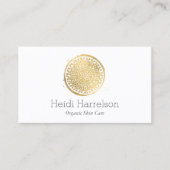 エレガント美しいマンダラロゴフェイク金ゴールド 名刺 (正面)