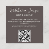 エレガント美しいモダンプロフェッショナル写真QRコード スクエア名刺 (裏面)