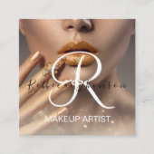 エレガント美しいモダンプロフェッショナル写真QRコード スクエア名刺 (正面)