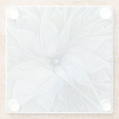 エレガント美しいモダン抽象芸術フラクタルアートフラワー ガラスコースター (裏面)