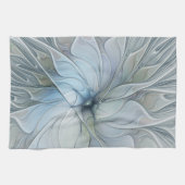 エレガント美しいモダン抽象芸術フラクタルアートフラワー キッチンタオル (横)