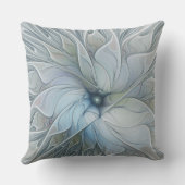 エレガント美しいモダン抽象芸術フラクタルアートフラワー クッション (裏面)