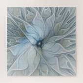 エレガント美しいモダン抽象芸術フラクタルアートフラワー ジグソーパズル (横)