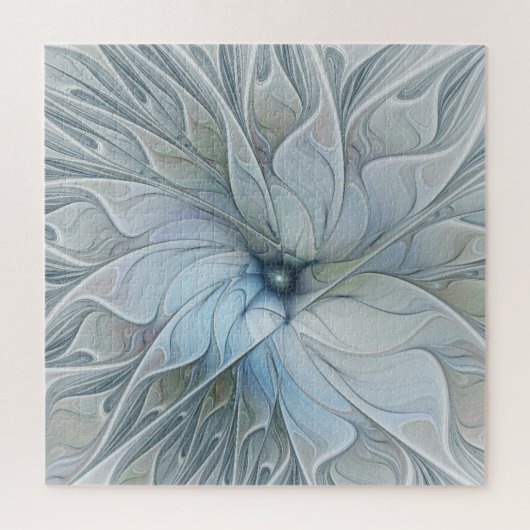 エレガント美しいモダン抽象芸術フラクタルアートフラワー ジグソーパズル (縦)