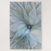 エレガント美しいモダン抽象芸術フラクタルアートフラワー ジグソーパズル (縦)