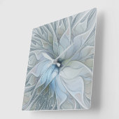 エレガント美しいモダン抽象芸術フラクタルアートフラワー スクエア壁時計 (傾斜)