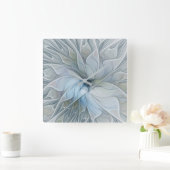 エレガント美しいモダン抽象芸術フラクタルアートフラワー スクエア壁時計 (ホーム)