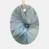 エレガント美しいモダン抽象芸術フラクタルアートフラワー セラミックオーナメント (裏面)