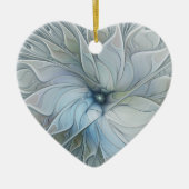 エレガント美しいモダン抽象芸術フラクタルアートフラワー セラミックオーナメント (正面)