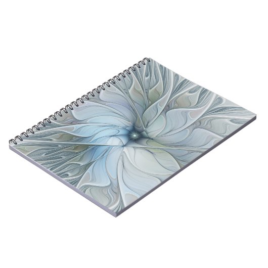 エレガント美しいモダン抽象芸術フラクタルアートフラワー ノートブック (左側)