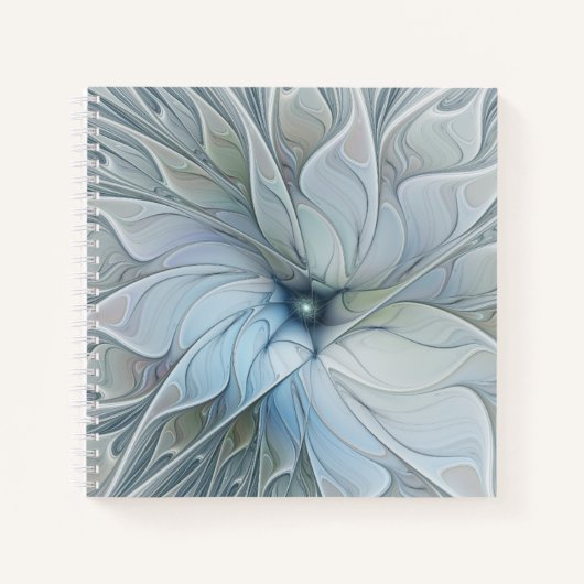 エレガント美しいモダン抽象芸術フラクタルアートフラワー ノートブック (正面)