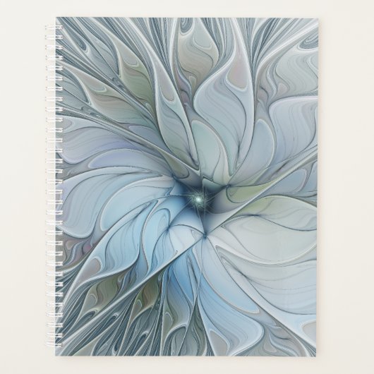 エレガント美しいモダン抽象芸術フラクタルアートフラワー プランナー手帳 (正面)