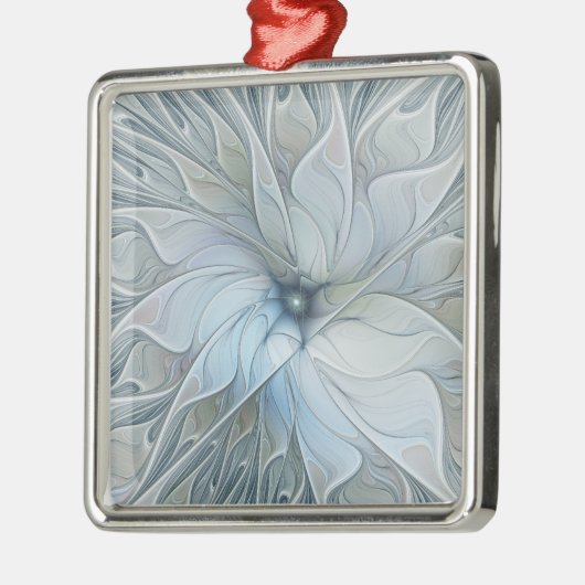 エレガント美しいモダン抽象芸術フラクタルアートフラワー メタルオーナメント (左)