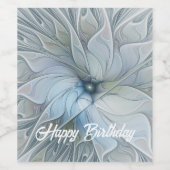 エレガント美しいモダン抽象芸術フラクタルアートフラワー ワインラベル (シングルラベル)