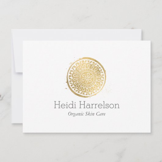 エレガント美しいロゴフェイク金ゴールドギフトカード (裏面)