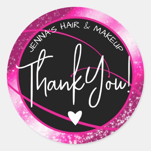 エレガント美しい優先ラベルスタイリッシュピンクグリッター ラウンドシール (正面)