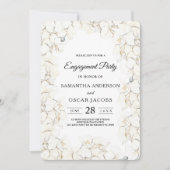 エレガント美しい白い蘭のフレーム 招待状 (正面)