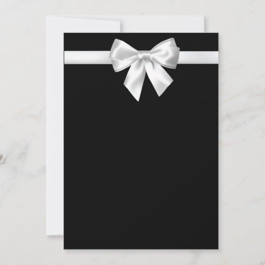 エレガント美しい白黒かわいらし結婚の セーブザデート (裏面)