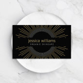 エレガント美しい金ゴールド日が差すことオンブラック 名刺