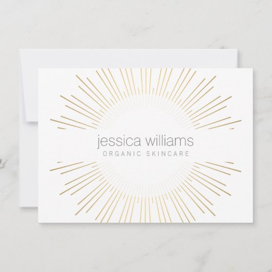 エレガント美しい金ゴールド日が差すことサロンギフトカード (裏面)
