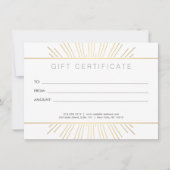 エレガント美しい金ゴールド日が差すことサロンギフトカード (正面)