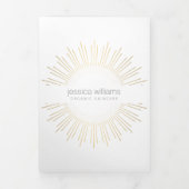 エレガント美しい金ゴールド日が差すことパンフレット 三つ折りカード (カバー)